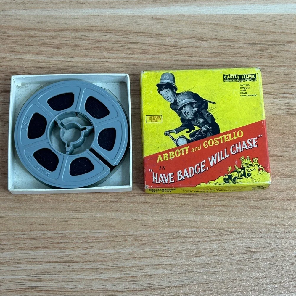 Vintage 8mm Abbott & Costello Castle Films Have Badge Will Chase #850 Untested